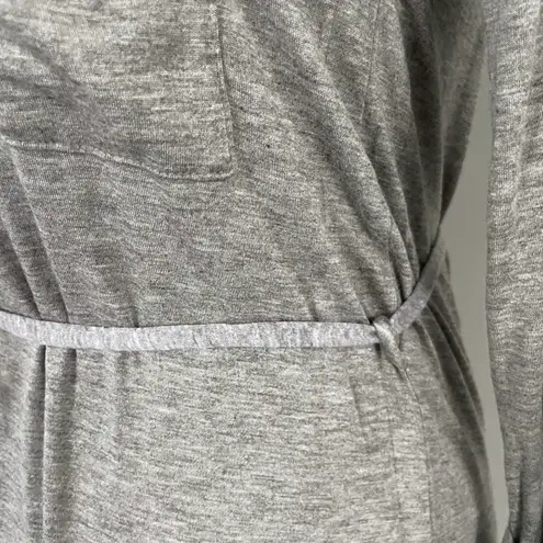 LA Made New Henley 3/4 Sleeve Tie Waist Jersey Knit Dress Heather Grey