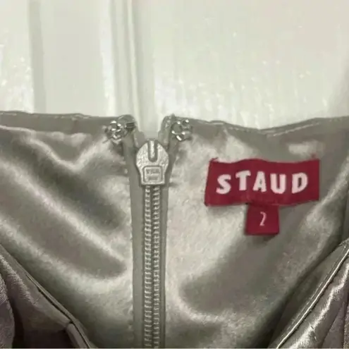 STAUD NWT Landscape Dress in silver corset bodice dress- Size 2