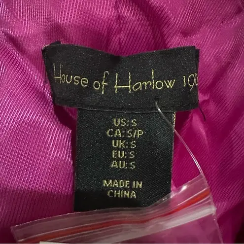 House of Harlow 1960 Satin Blazer Pink One Button Women's Small Holiduy