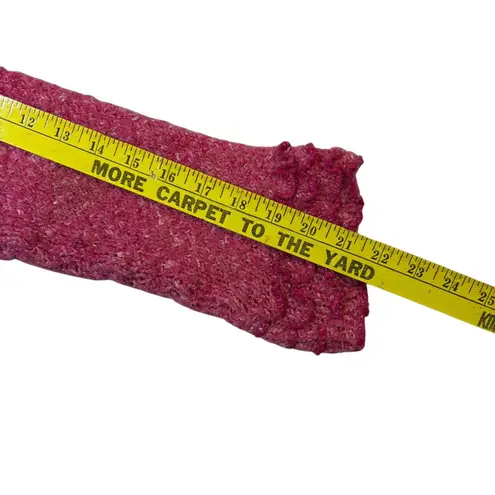 John fee Magic Women's Coral Textured Knit Sweater Boat Neck Ruffled Trim Large Pink