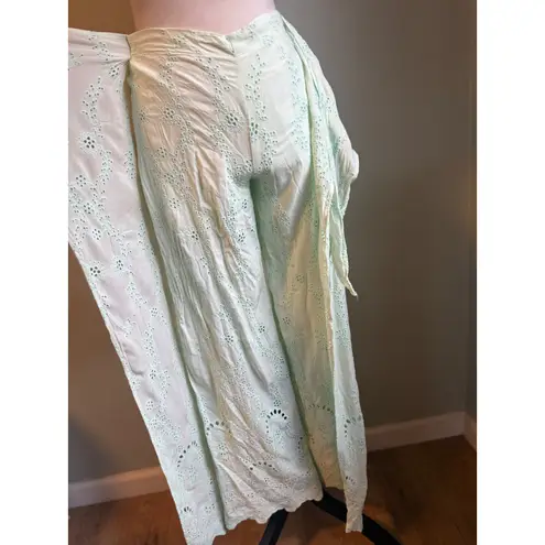 Young fabulous & broke Mint Green Eyelet Pants Tie Beach Cover Up Xs boho fairy
