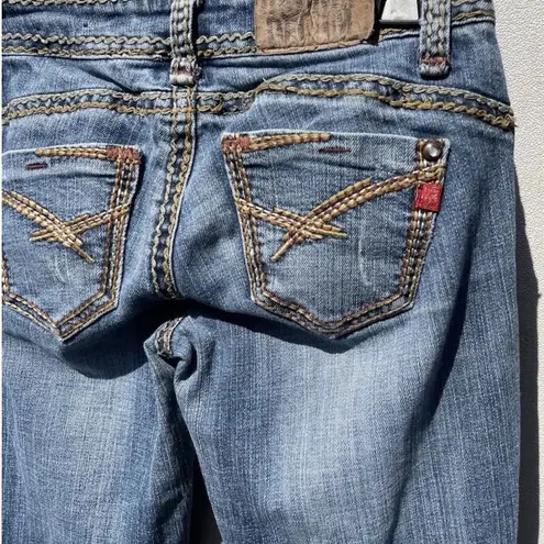 Zana Di Vintage Women’s Sz 1 Embroidered Brown Flare Jeans Dark Wash Y2K…