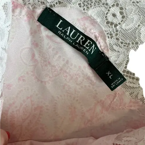 Ralph Lauren Elegant Lauren by  Pink Lace Trim Chemise - Size XL