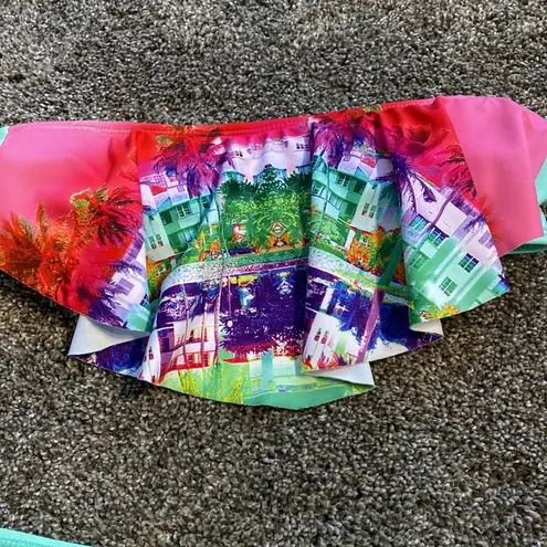 OP  Size M (7-9) Bandana Top & Bottom Bikini Green​​