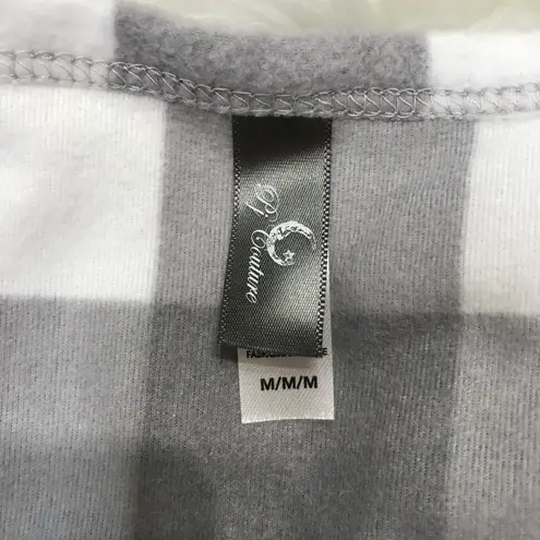 PJ Couture -Gray & White Buffalo Plaid PJ’s-“Up to Snow Good”-NWT-Med.