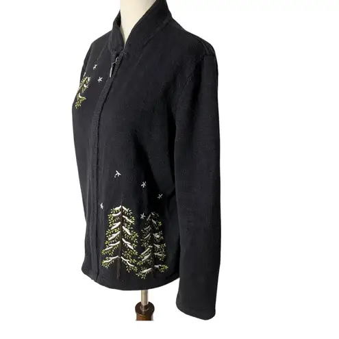 Breckenridge VINTAGE Embroidered Winter Trees Cardigan