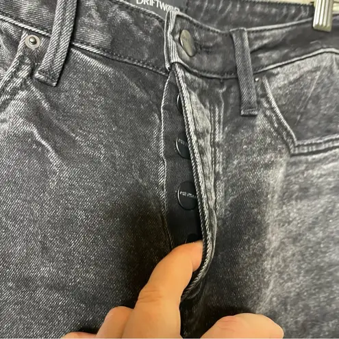 Driftwood  Meg Destroyed High Rise Cropped Jeans in Marble Black Raw hem 25