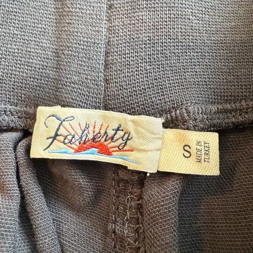 Faherty Women's Gray Pull On Pants Size Small Linen Blend Pockets Casual Fall