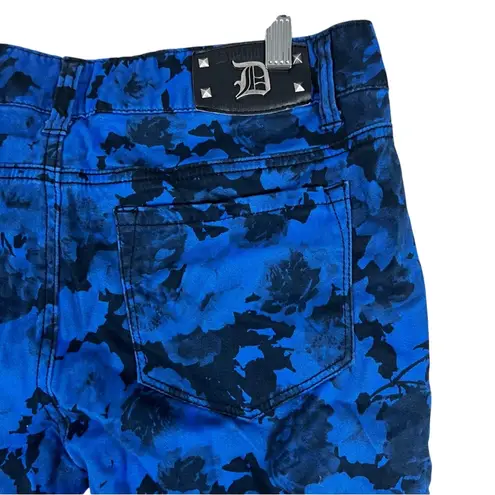 Dollhouse Pants Juniors 13 Blue Floral Mid Rise Skinny Y2K Grunge Indie Sleaze