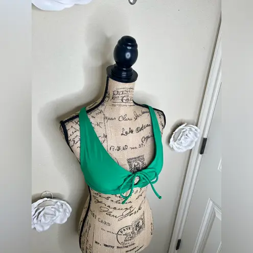 Kona Sol NTM: Keyhole Front Criss Cross Strappy Back Green Bikini Top Sz M