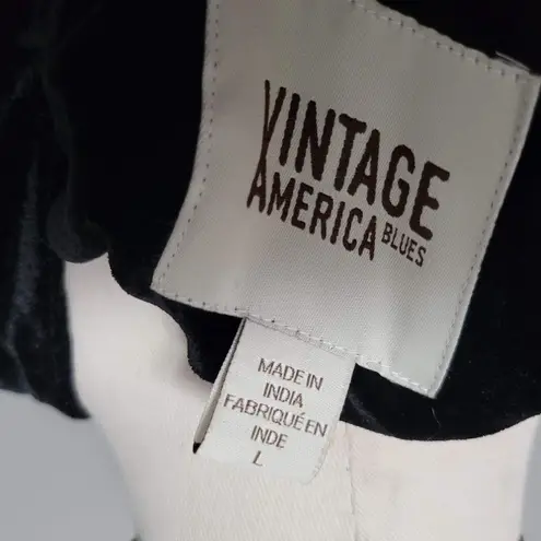 Vintage America Blues Serina Black Embellished Velvet Jacket Size Large
