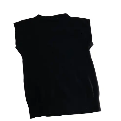 Vintage Rave Black Sleeveless Sweater Vest Lambswool grunge festival warm M Size M