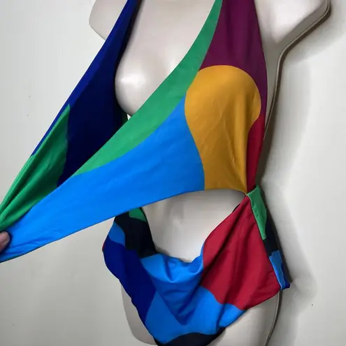 Mara Hoffman NWT Wisteria Maddy Cutout Halter One-Piece sz L