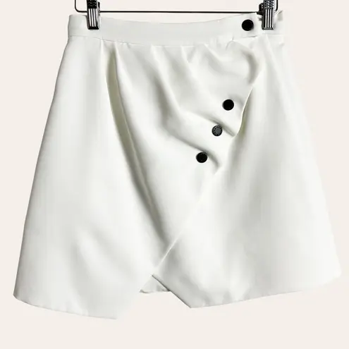 Sandro Paris Ecru Zoelle Asymmetric Button A-Line Mini Skirt S