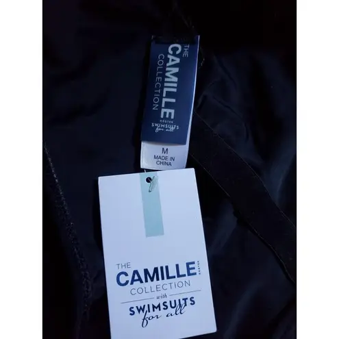 Swimsuits For All Camille Kostek Bathing Suit Black Medium Ruched Butt NWT Sexy Size undefined