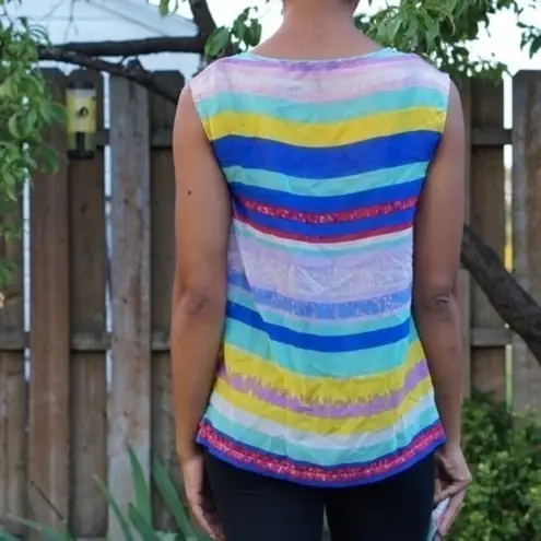 Daisy Fuentes Colorful Sleeveless Chiffon Floral Print Blouse