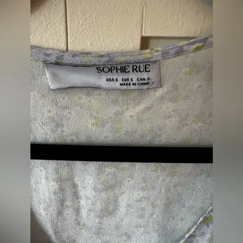 Sophie Rue Women’s NWOT Front Tie Puff Short Sleeve Floral Cottage Size S