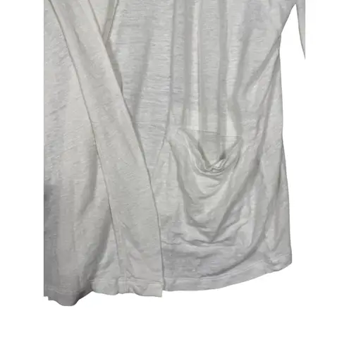 Lunya White Linen Blend Robe Cardigan OS | Lightweight Drape Loungewear Size undefined