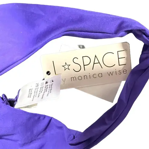 l*space L* Sensual Solid Silver Lining Bikini Top Purple Size‎ Large