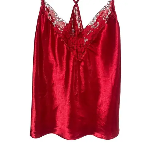 Lilac + London Sleep Nighty Top Womens Size M Red Sleeveless Chamise Pajamas NEW Size M