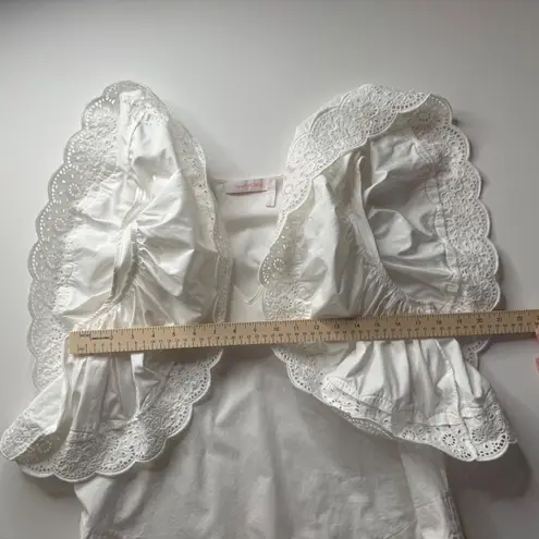 See By Chloe Eyelet Flutter Sleeve Blouse Size 36 (XS) White V-Neck Feminine - Image 11