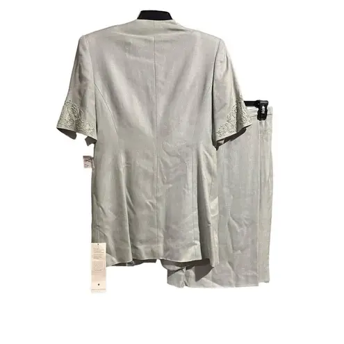 Badgley Mischka NWT Vintage Sz 8 Dress Suit Skirt Jacquard Deadstock Green #O6-8