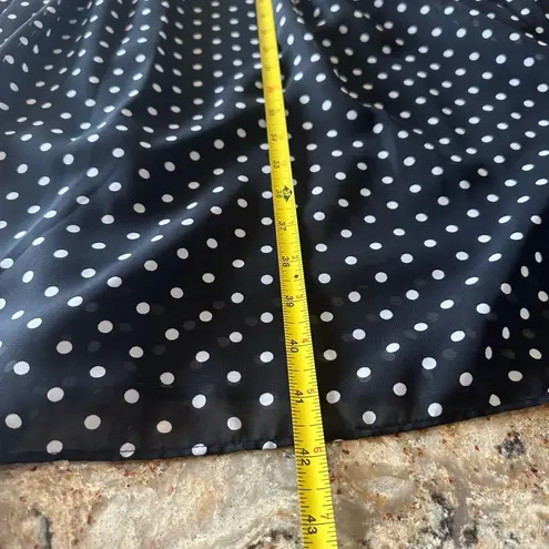 MSK Women 16W Polka Dot Chiffon Knee Length Dress Fit N Flare Black White