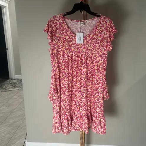 Haptics Sweet Like Summer Floral Dress Womenโs Medium NWT $48 Pink