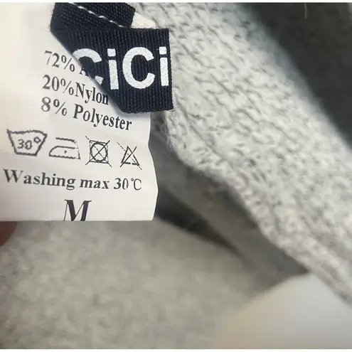 Cici Bird Womens Heather Gray Double Breasted Long Knit Cardigan Sz M Cozy Size M