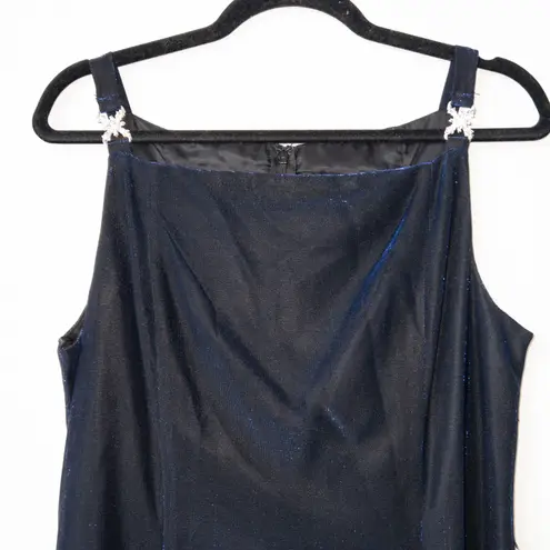 Betsy and Adam Vintage Blue Shimmer Evening Gown Size 10