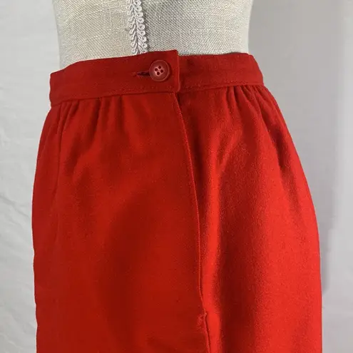 Pendleton Vintage Wool Pencil Skirt Red Midi