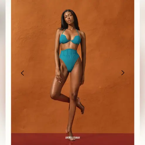 Andrea Iyamah New Andrea Lyamah Gura Teal Bikini Set in Small medium