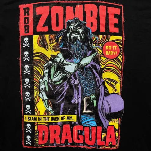 Rob Zombie I Slam In The Back Of My Dragula Heavy Metal Band Tee L