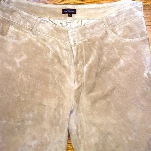 New Frontier π― suede leather pants. Butter cream color. Size 10. Lined. NWT.