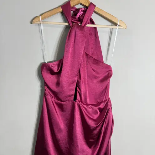 Elliatt Revolve Caroline Dress Women's Large Ruby Asymmetrical Halter Party NWT