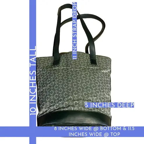 CELINE TOTE BAG IN MACADAM CANVAS & LEATHER GRAY SIGNATURE PRINT TOTE BAG