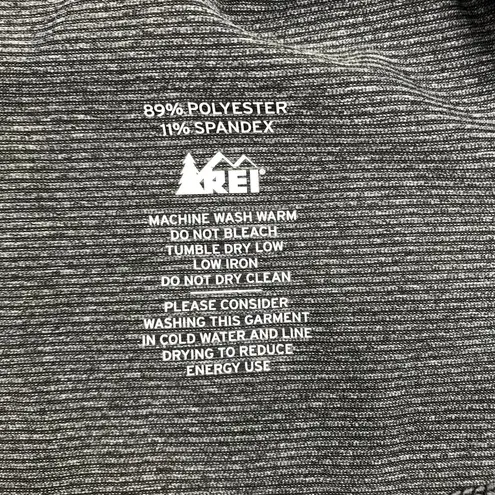 REI Half Zip Base Layer Top Women M Mini Stripe Comfort Outdoor Casual Athletic Gray Size M