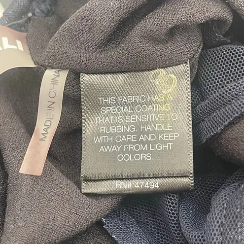 Norma Kamali Snake Mesh Mio Swimsuit SZ Small NWT True Navy Metallic Swim Beach