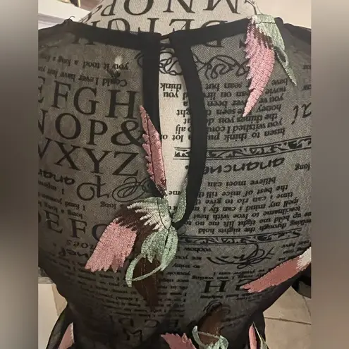 Endless Rose  Large (S) Exquisite Birds Art-To-Wear Hi-Low Sheer Blouse Cover