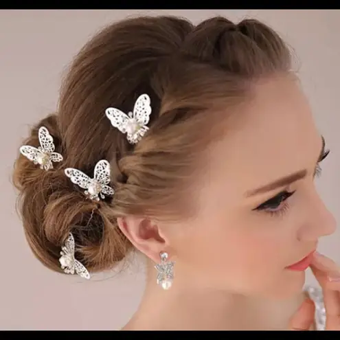 Set of 6 Silver Bridal Hair Pins