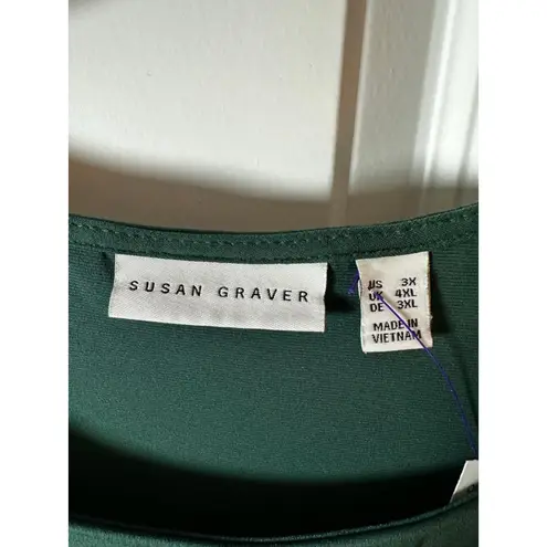 Susan Graver Long Sleeve Tee 3X Dark Green