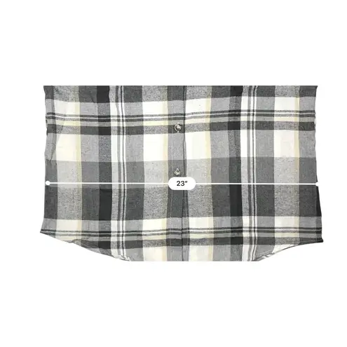 Cottagecore Collared Black Plaid Long Sleeve Flannel Shirt XL Cabincore NWT