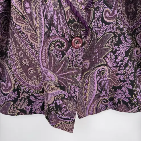 Coldwater Creek Vintage Y2K Jacket Womens 8P Purple Paisley Forest Fairy Lined