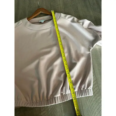 Evereve Mariana Sleek Pullover Crewneck Ruffle Sleeve Blush Pink Women’s Medium