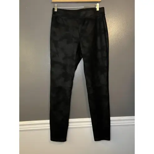 Hue Leggings Womens Medium Black Camo High Rise Stretch Pull On Style 20595