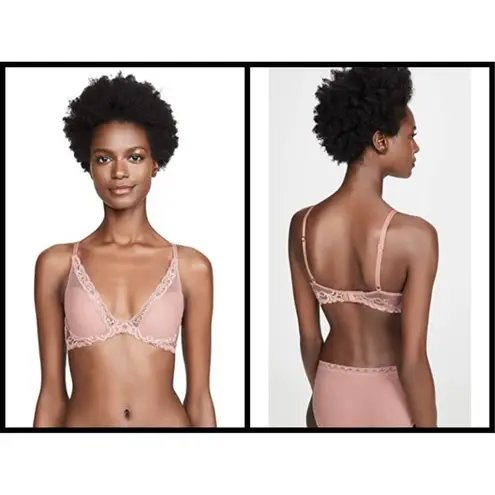 Natori ππ Feathers Underwire Contour Bra ~ 32D Pink NWT