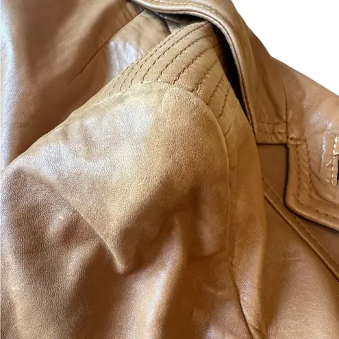 Skin Gear Vintage Buttery Soft Brown Leather Belted Moto Jacket Women’s M in EUC Tan Size M