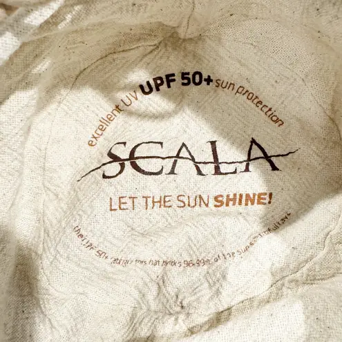 Scala ‎ Wide Rim Bucket Hat in Cream Outdoor Vacation Travel Casual UPF One Size thumbnail 5