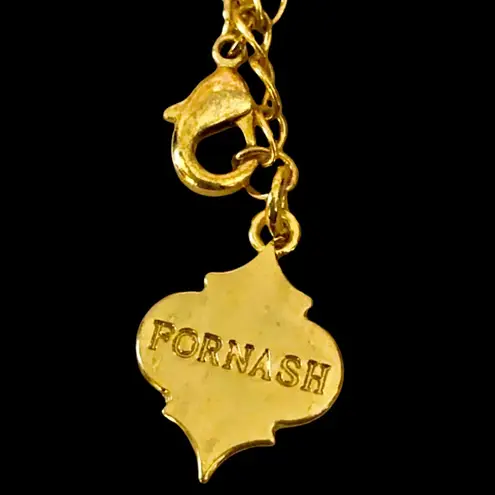 FORNASH Quatrefoil Gold Tone Necklace with lobster claw clasp 42 inches long