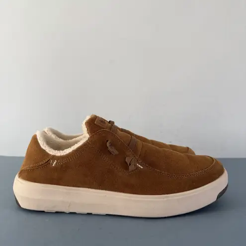 Stio Colter Low Top Mudslide Suede Slip On Sherpa Lined Sneakers Brown Size 9.5